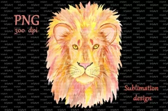 Watercolor Lion - PNG Sublimation Design - Animal Clipart Product Image 8