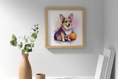Watercolor corgi dog halloween sublimation PNG Product Image 4