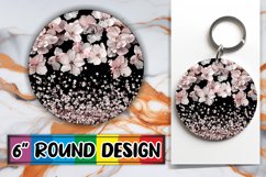 Glittering Petal Paradise PNG Sublimation : Keychain, Coaste Product Image 1
