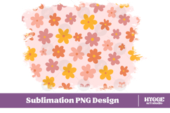 Retro Flowers Background Png Floral Paper Sublimation Splash Product Image 1