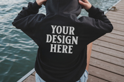 Navy Gildan 18500 Hoodie Mockup, G18000 Hoodie Model mockup Product Image 1