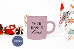 Christmas Camping mug mockup, Full wrap camping mug mockup Product Image 3