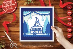 Papercut 3D Camping Gnome and Trailer Lightbox Template Product Image 4