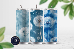 Falling blue dandelion Digital Patterns | blue bokeh pattern Product Image 2