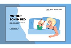 mother son in bed vector Product Image 1