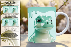 Whimsical 15oz Mug Wrap Png Artwork , Cute Dino Product Image 1