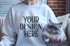White Gildan 18000 Crewneck Sweatshirt Mockups,G18000 Product Image 1