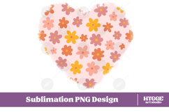 Retro Flowers Background Png Floral Paper Sublimation Splash Product Image 1