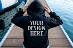 Navy Gildan 18500 Hoodie Mockup, G18000 Hoodie Model mockup Product Image 1