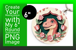 Creative Circle PNG for Car Coasters , Cute Dino Product Image 1