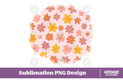 Retro Flowers Background Png Floral Paper Sublimation Splash Product Image 1