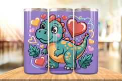 Valentine’s Day Cute Dinosaur Tumbler Wrap PNG Big Bundle Product Image 2