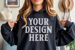 Navy Gildan 18500 Hoodie Sweatshirt Mockup, 185 mock-up Product Image 1