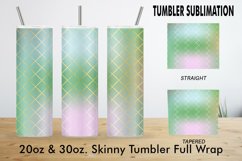 Sublimation Tumbler gold line grid color gradient Product Image 2