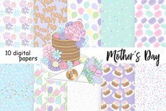 Mother&#039;s Day Pastel PATTERN Mom Kid Little Girl Bot - JPEG Product Image 1