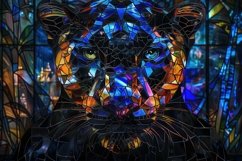 Leopard Stained Glass Background Wallpaper Product Image 1