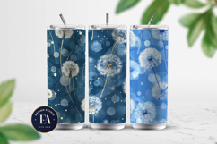 Falling blue dandelion Digital Patterns | blue bokeh pattern Product Image 2