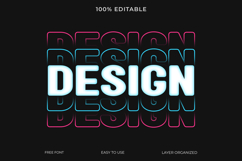 Neon Glitch Text Effect Editable Photoshop Template Product Image 1