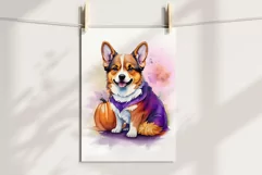 Watercolor corgi dog halloween sublimation PNG Product Image 2