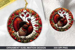 Cute Animals Round Stained Glass PNG Bundle, 30 Designs Product Image 8