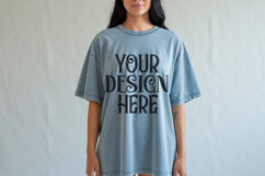 Comfort Colors 1717 Seafoam T-shirt Mockups, Real Model Product Image 1