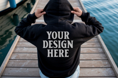 Navy Gildan 18500 Hoodie Mockup, G18000 Hoodie Model mockup Product Image 1