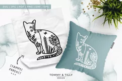 Cat Meadow Animal - Papercut Template SVG EPS DXF PNG Product Image 3
