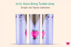 20 Oz Nurse Tumbler Sublimation. Black Nurse Sublimation Product Image 2