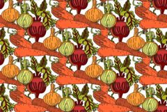 Botanical abstract vegetables seamless pattern vector bg Product Image 1