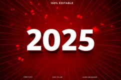 Happy new year 2025 3d Editable Text Effect Style Product Image 1