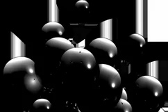 200 BLACK BALLOONS TRANSPARENT PNG FILES, PHOTOSHOP OVERLAYS Product Image 7