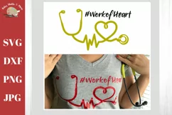 Nurse is a work of heart Stethoscope heartbeat svg dxf file Product Image 1