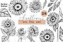 Sunflower SVG, Sunflowers Clipart, Flower svg Product Image 1