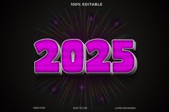 Happy new year 2025 3d Editable Text Effect Style Product Image 1
