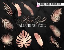 Rose Gold Tropical Leaves Clipart Product Image 5
