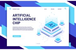 Artificial Intelligence chip. Machine learning technology, c Product Image 1