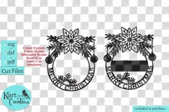 Name Christmas ornament svg Poinsettia Laser cut Cricut Product Image 5