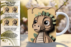 Magical 11oz Mug Wrap Png Design , Cute Dino Product Image 1