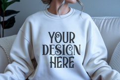 White Gildan 18000 Crewneck Sweatshirt Mockups,G18000 Product Image 1
