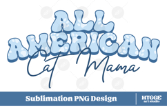 American Cat Mama Papa 4th of July USA Paw DTF PNG Bundle Product Image 3