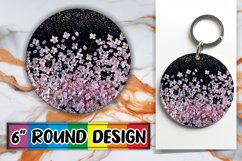 Dazzling Glittery Petal PNG Sublimation : Keychain, Coaster Product Image 1