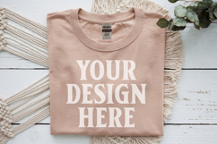 Sand Gildan 5000 Flat Lay Tshirt Mockup, G5000 mockups Product Image 1