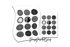 Mandala Digital Collage Sheet,Printable Images,Black White Product Image 3