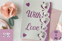 3D With love card| Paper cutting | With love card svg Product Image 1