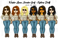 Winter Linen Sweater Fashion Planner Girls Clipart Product Image 1