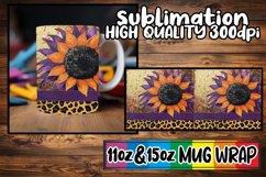 Shimmering Leopard &amp; Floral Fantasy Mug Wraps 15oz 11oz Product Image 1
