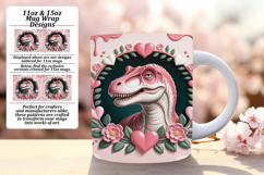 Elegant 15oz Mug Wrap Png Artwork , Cute Dino Product Image 1