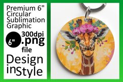 Keychain Spring Round Design - Giraffe Product Image 1