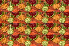 Botanical abstract seamless pattern with vegetables vector Product Image 1