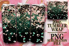 Glitzy Flower Leopard Tumbler Design: Sublimation - 20oz Product Image 1